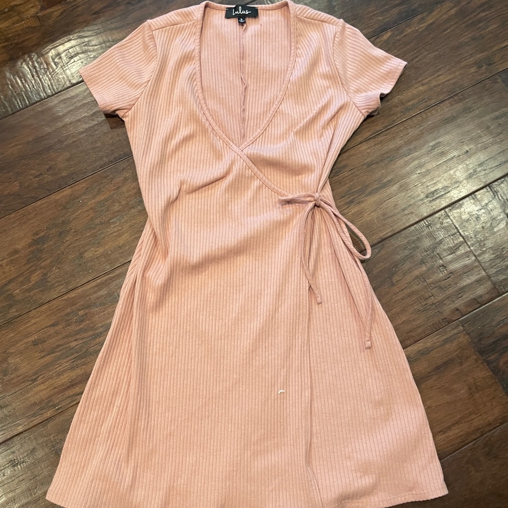 Lulus Soft Pink Wrap Dress